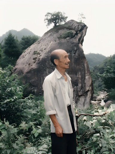 2004年8月14日上午 ,是这位老人第一次把我领到此位置查看以为印度僧人的遗骸骨，偶然.png