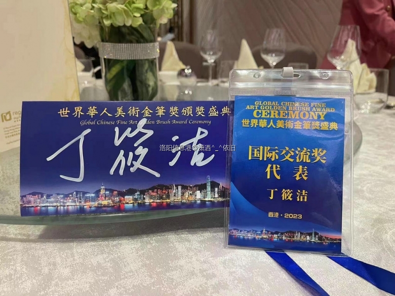 阳青年画家丁筱洁(洛阳丁丁）获首届世界华人美术金笔奖“国际交流奖”